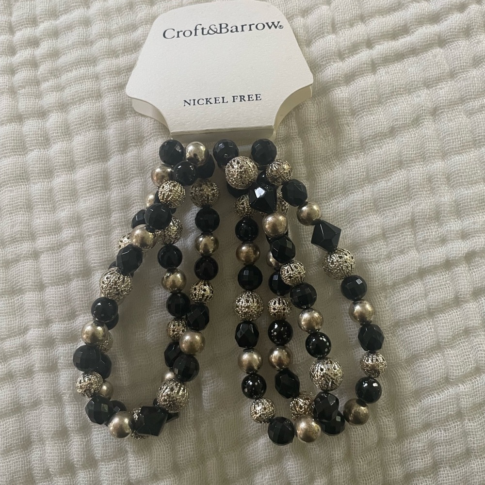 Croft & Barrow Black and silver Beaded Bracelets